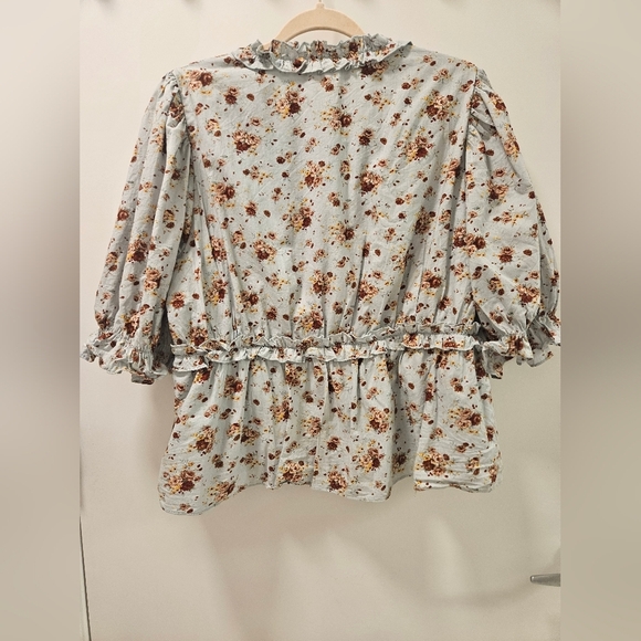 Tuckernuck Hyacinh House Rela Floral Ruffle Babydoll Blouse Size M - Picture 6 of 13
